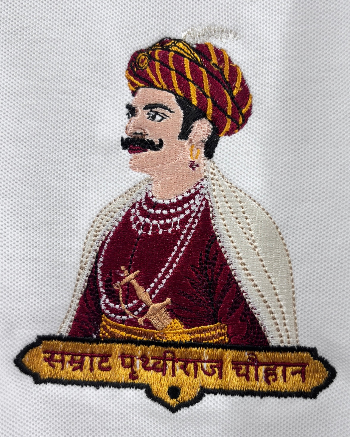Samrat Prithviraj Chauhan Embroidered Premium Polo T-Shirt - Luxury Heritage Collection by VVM Vastra