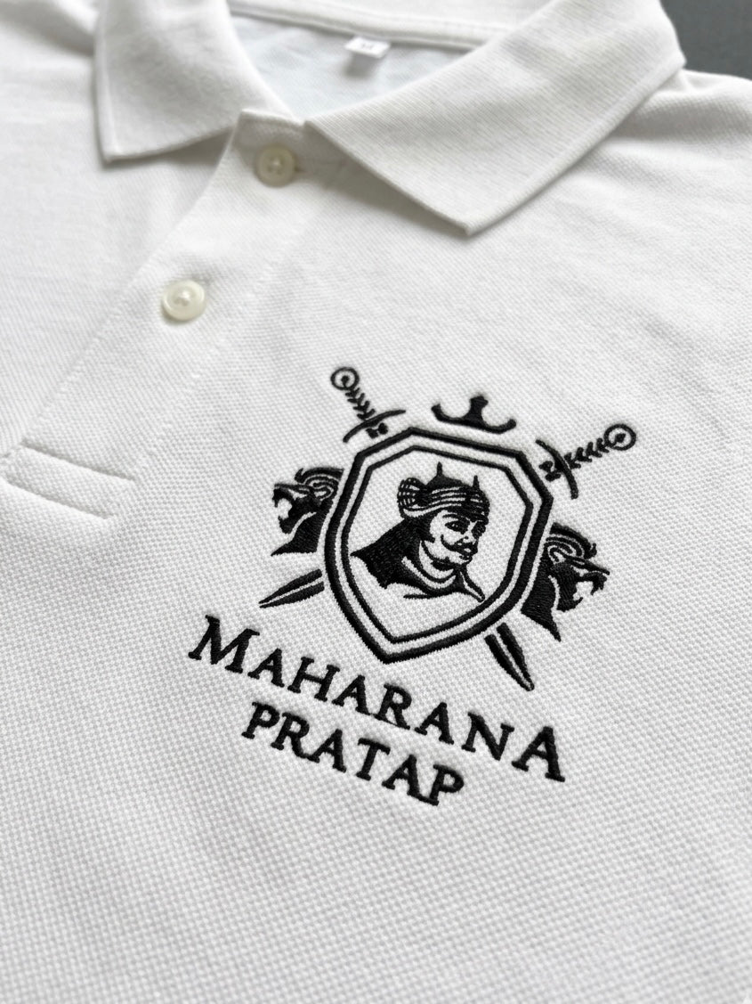 VVM Vastra Maharana Pratap Premium Cotton T-Shirt - Rajputana Pride Embroidery | Heavy Cotton Graphic Tee for Men