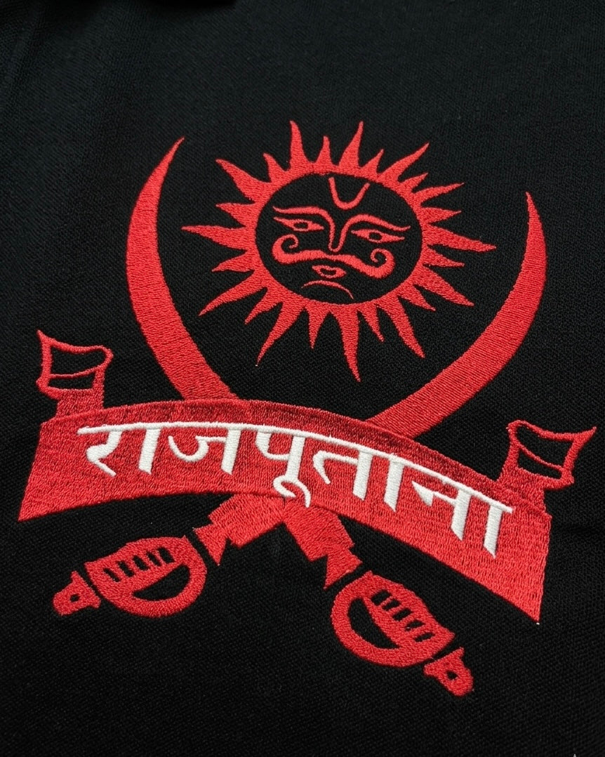 VVM Vastra Premium Cotton Rajputana Heritage Polo – Maharana Pratap Embroidered Luxury Streetwear
