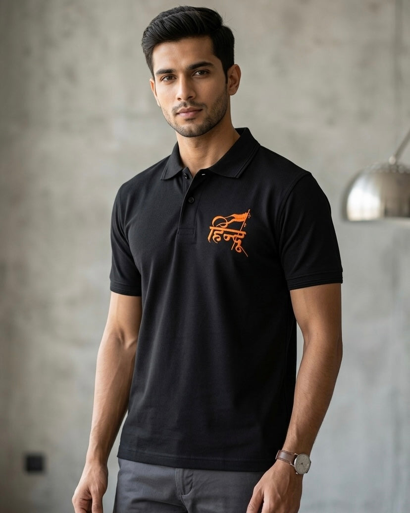 Hindu Heritage Premium Polo T-Shirt | VVM VASTRA Luxury Streetwear