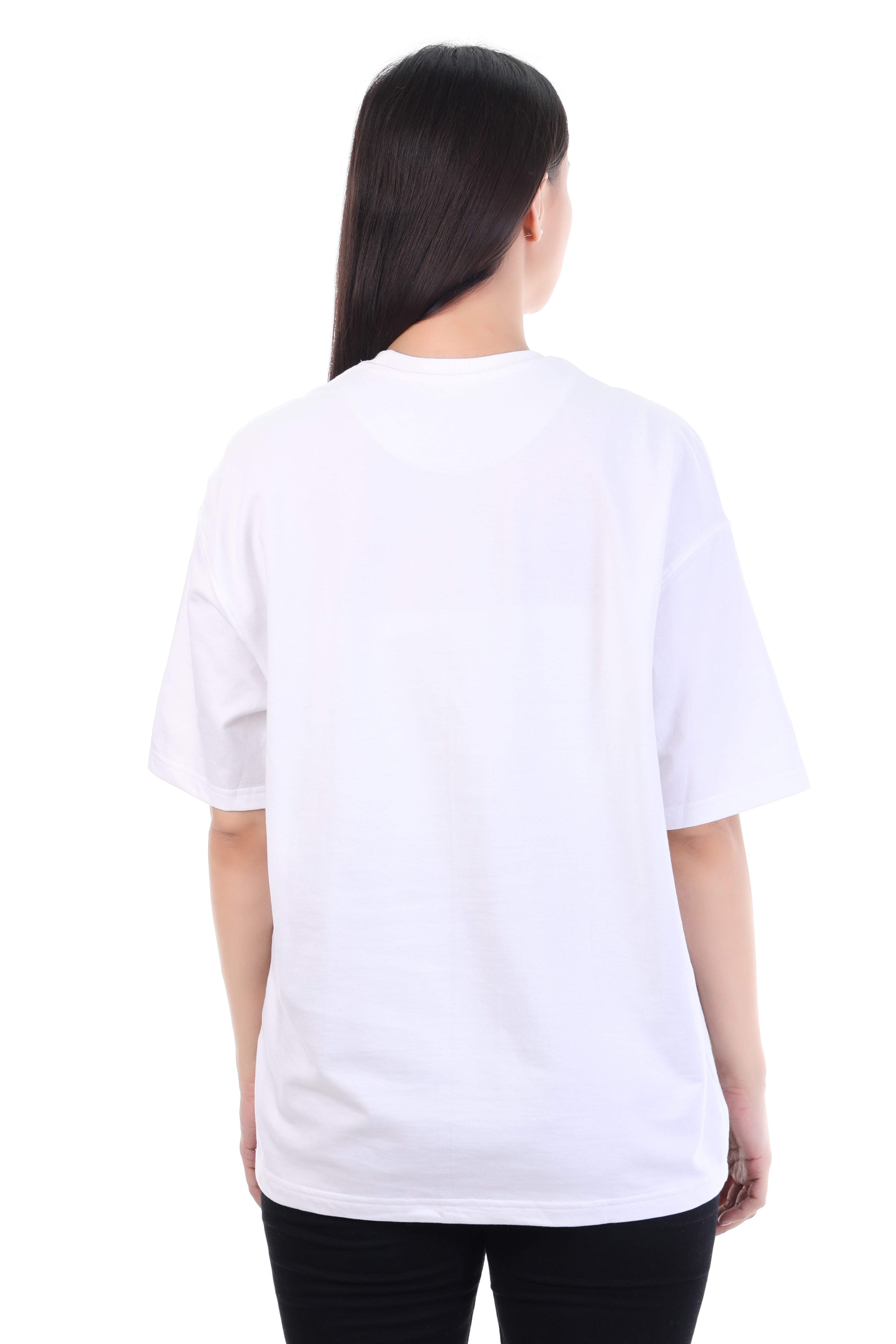 Playful Flight â White Embroidered Duck Motif T-Shirt for Women | VVM Vastra