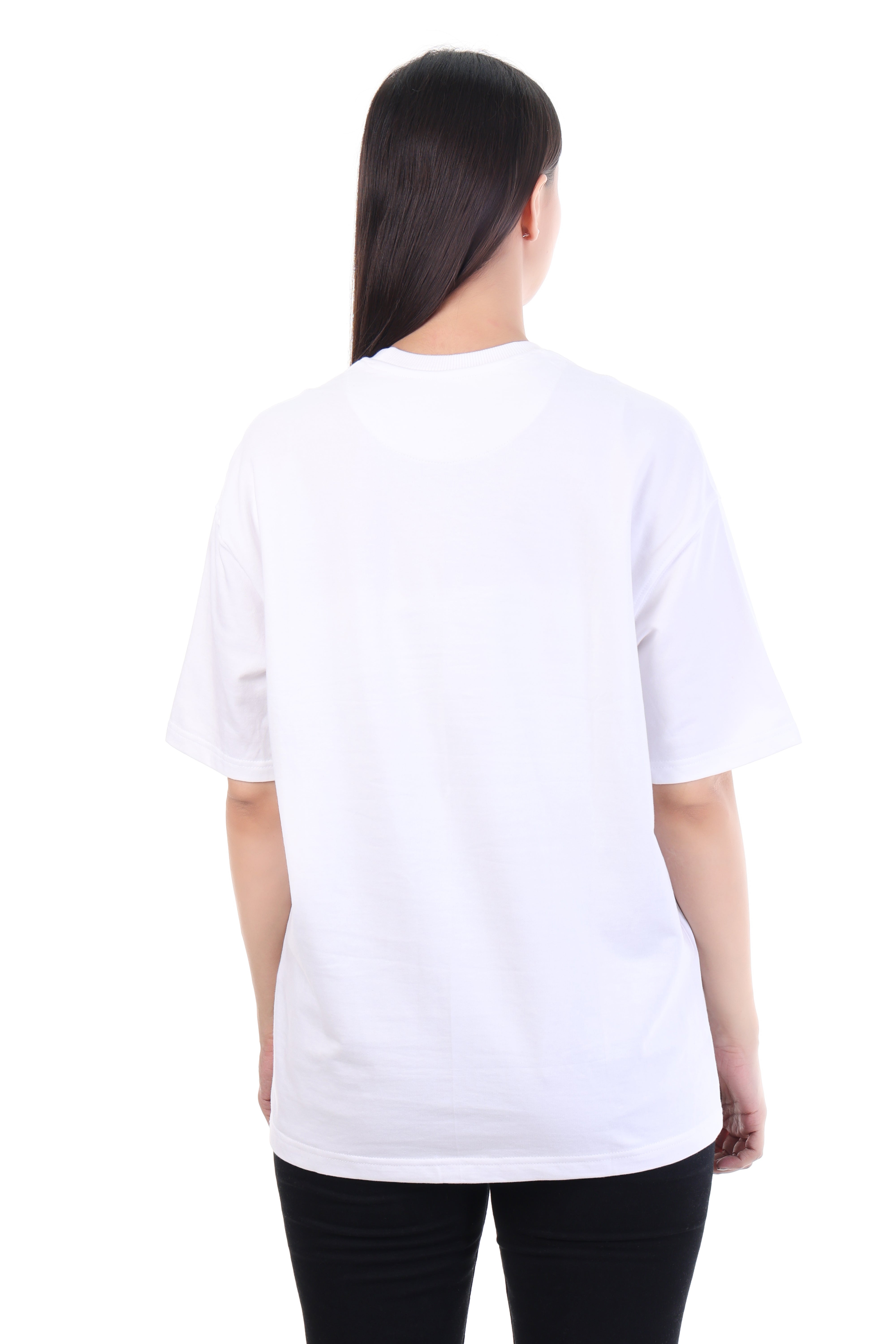 Drift & Flow â White Embroidered Floating Fish T-Shirt for Women | VVM Vastra