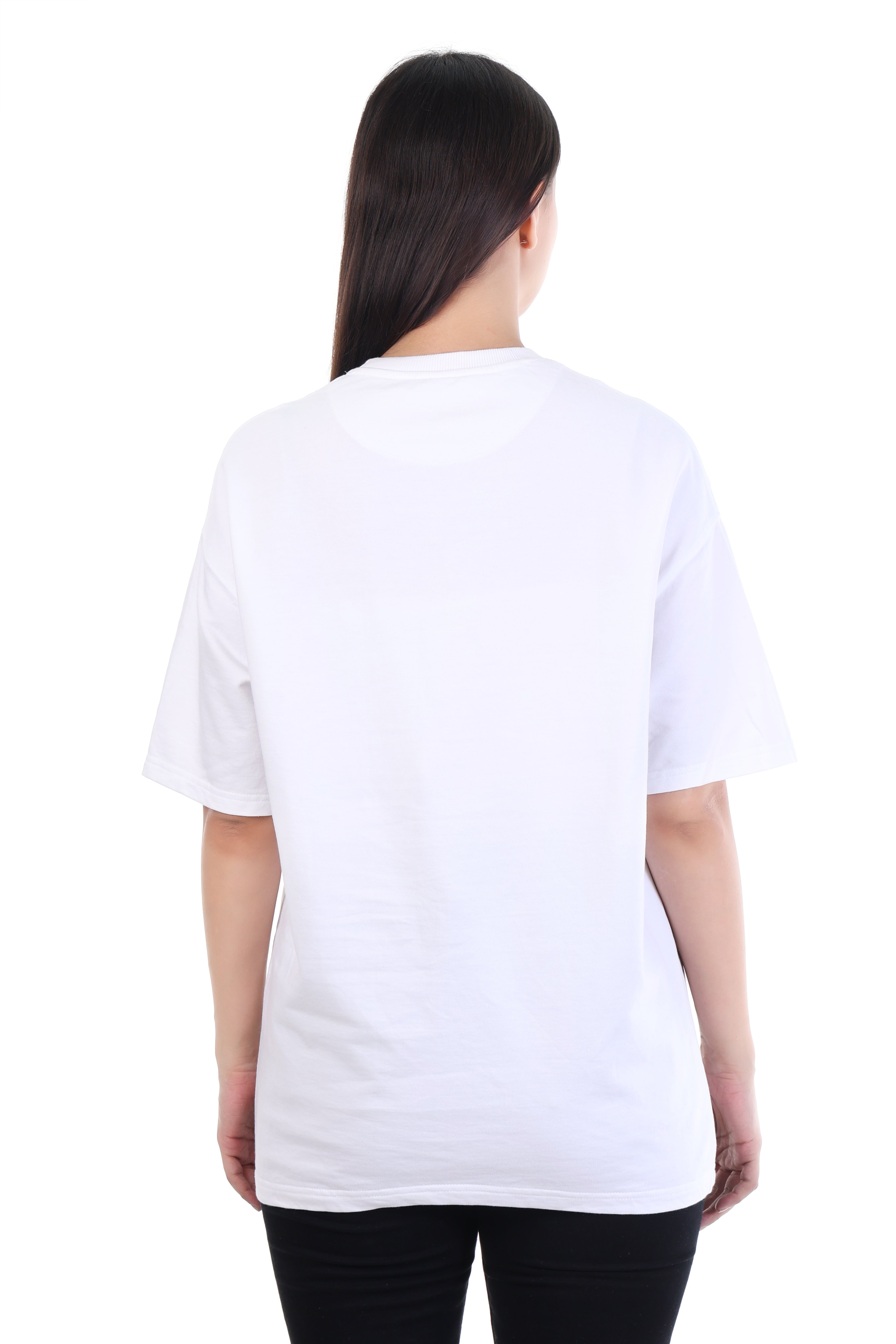 Curious Whiskers â White Cat Embroidered T-Shirt for Women