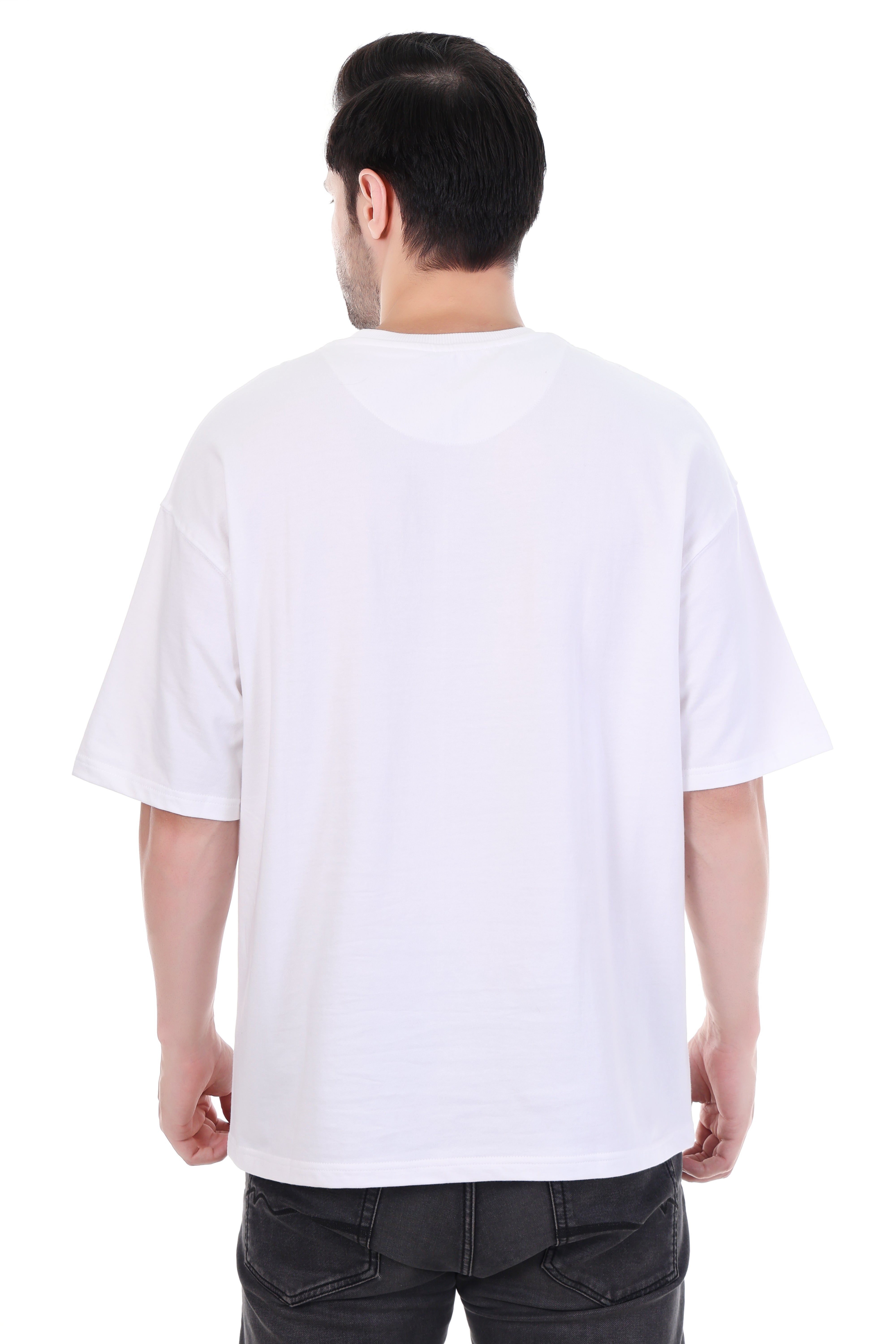 Tribal Spirit â Oversized White Embroidered T-Shirt