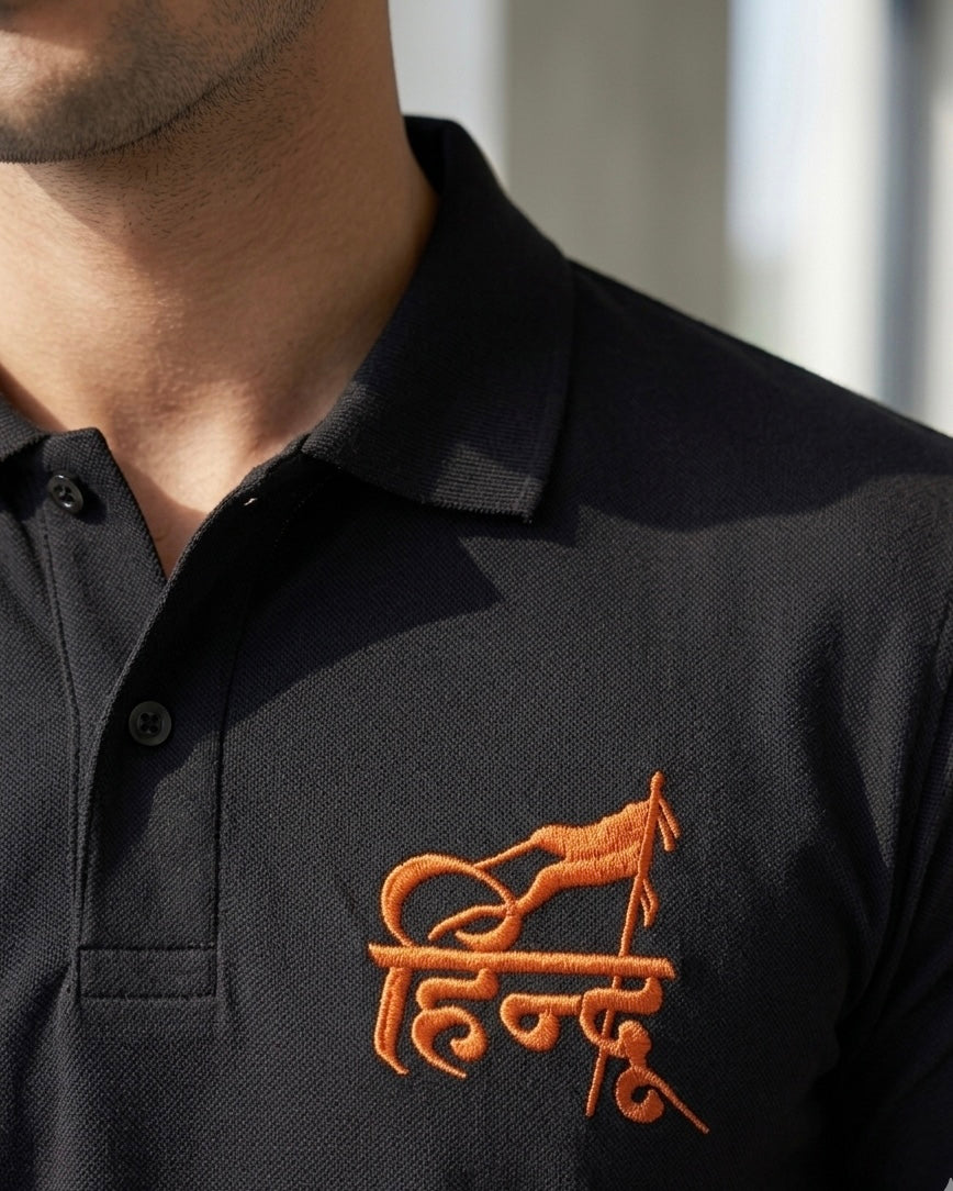 Hindu Heritage Premium Polo T-Shirt | VVM VASTRA Luxury Streetwear