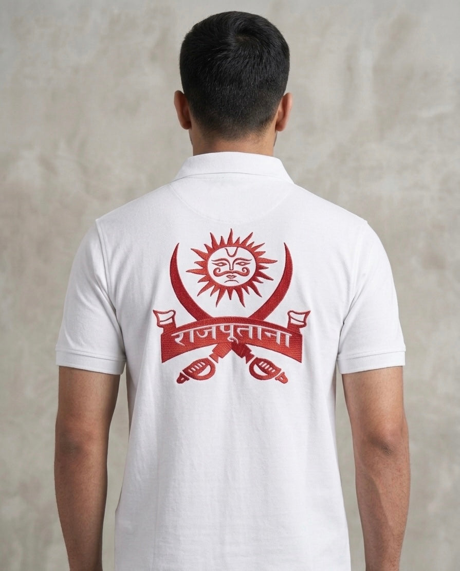 VVM Vastra Premium Cotton Rajputana Heritage Polo – Maharana Pratap Embroidered Luxury Streetwear