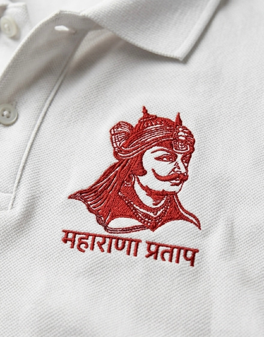 VVM Vastra Premium Cotton Rajputana Heritage Polo – Maharana Pratap Embroidered Luxury Streetwear