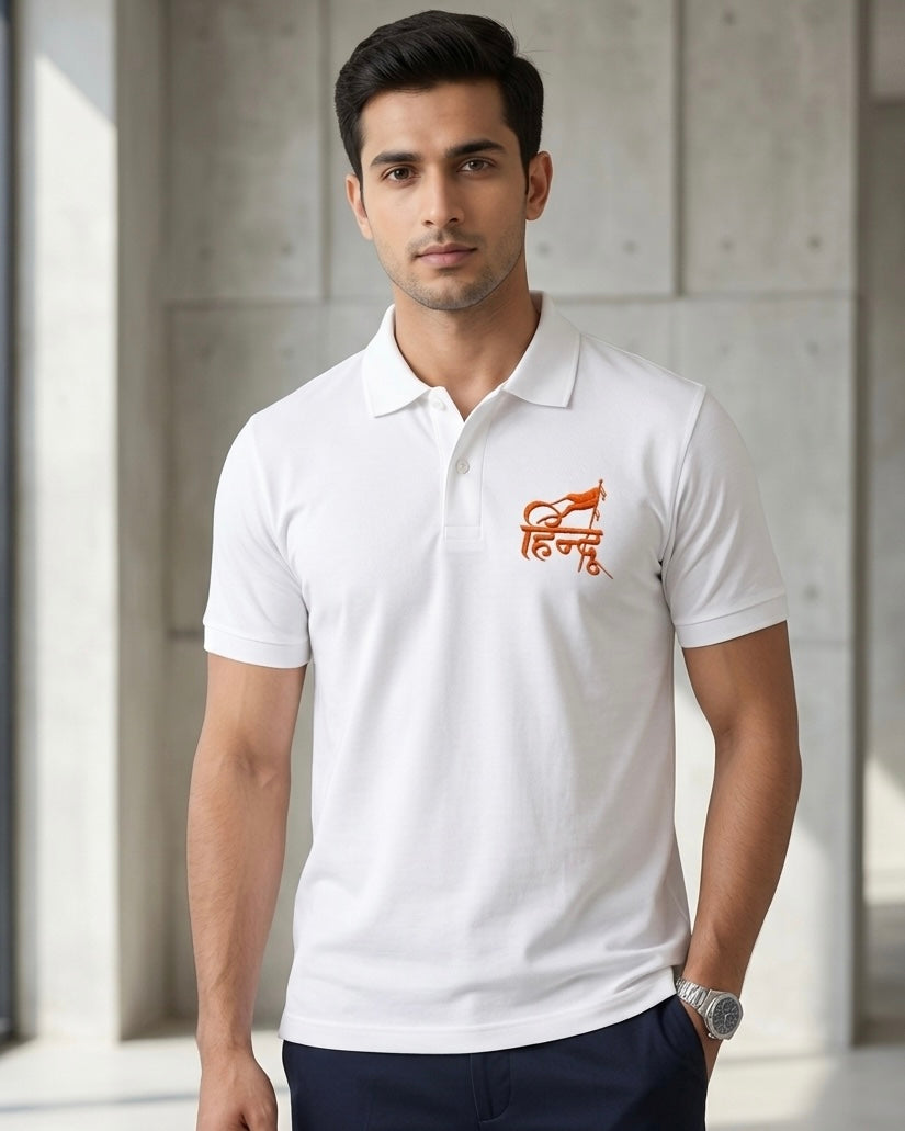 Hindu Heritage Premium Polo T-Shirt | VVM VASTRA Luxury Streetwear